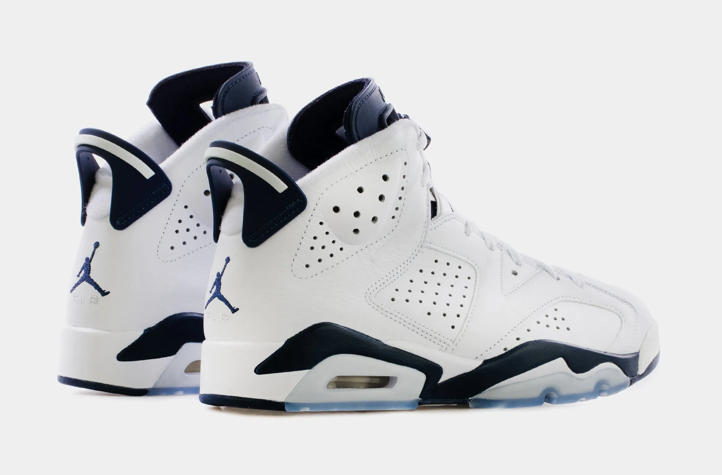 Air Jordan 6 Retro Midnight Navy Mens Lifestyle Shoes (White/Navy)