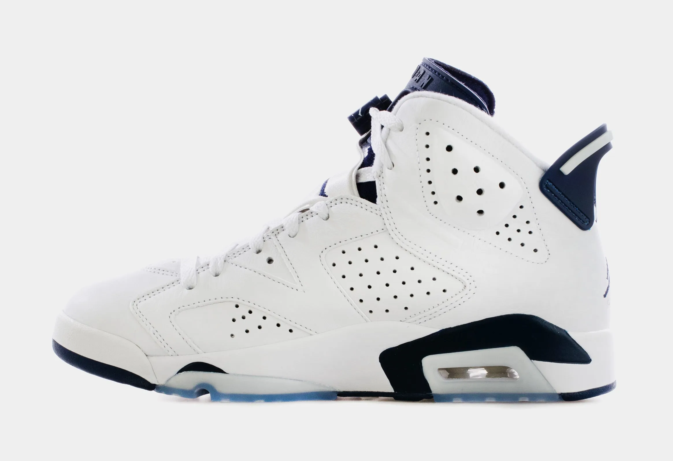 Air Jordan 6 Retro Midnight Navy Mens Lifestyle Shoes (White/Navy)