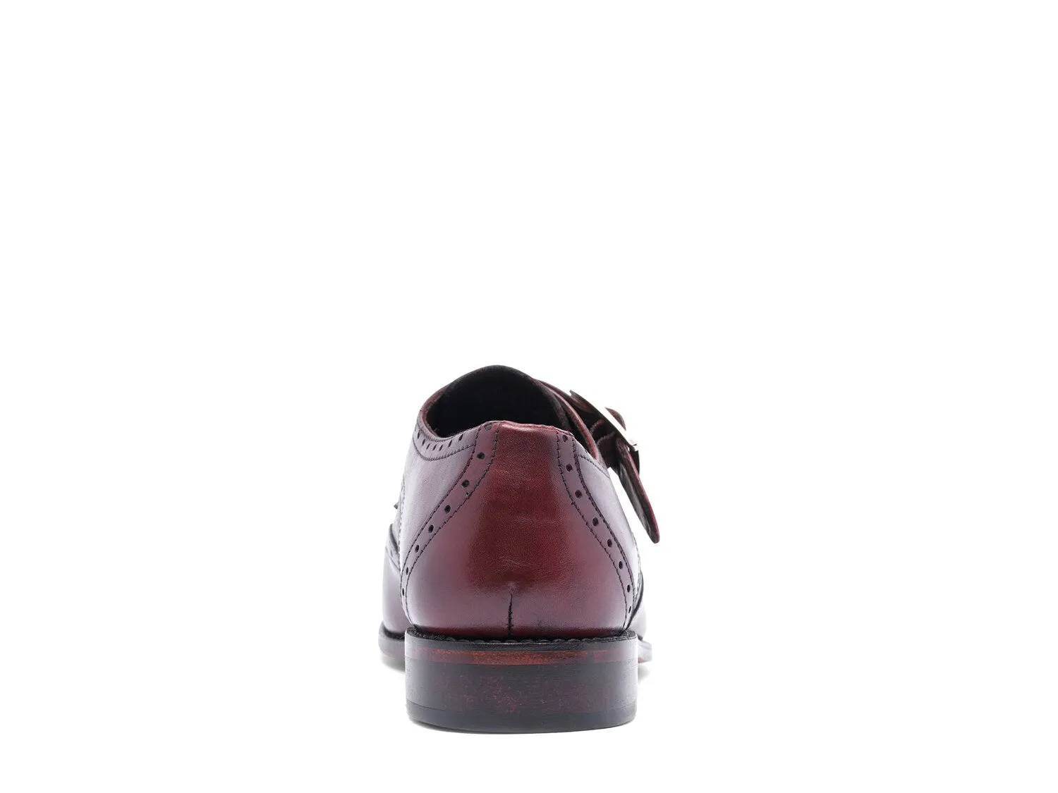 Anthony Veer Roosevelt Wingtip Monk Slip-on with Strap, Burgundy