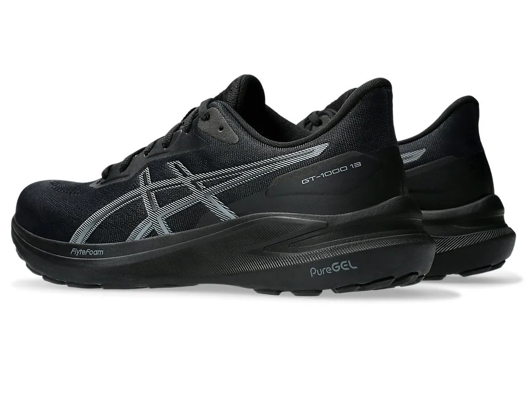 ASICS MEN'S GT 1000-13 BLACK/BLACK RUNNING SHOES