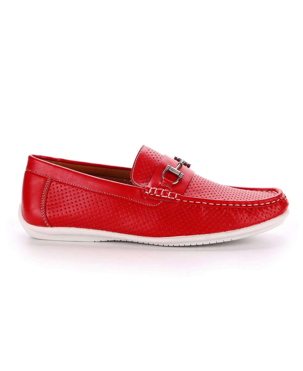 Aston Marc Men's Perforated Classic Moccasins, Red