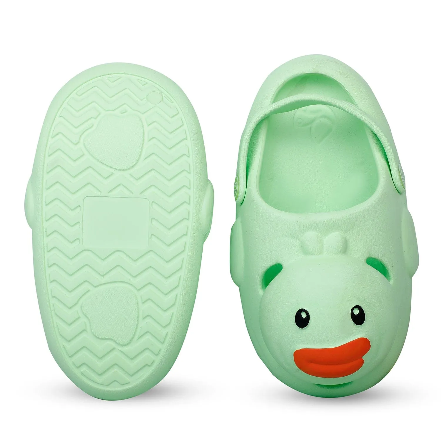 Baby Moo Swimming Duck Waterproof Anti-Skid Sling Back Clogs - Green