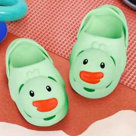 Baby Moo Swimming Duck Waterproof Anti-Skid Sling Back Clogs - Green