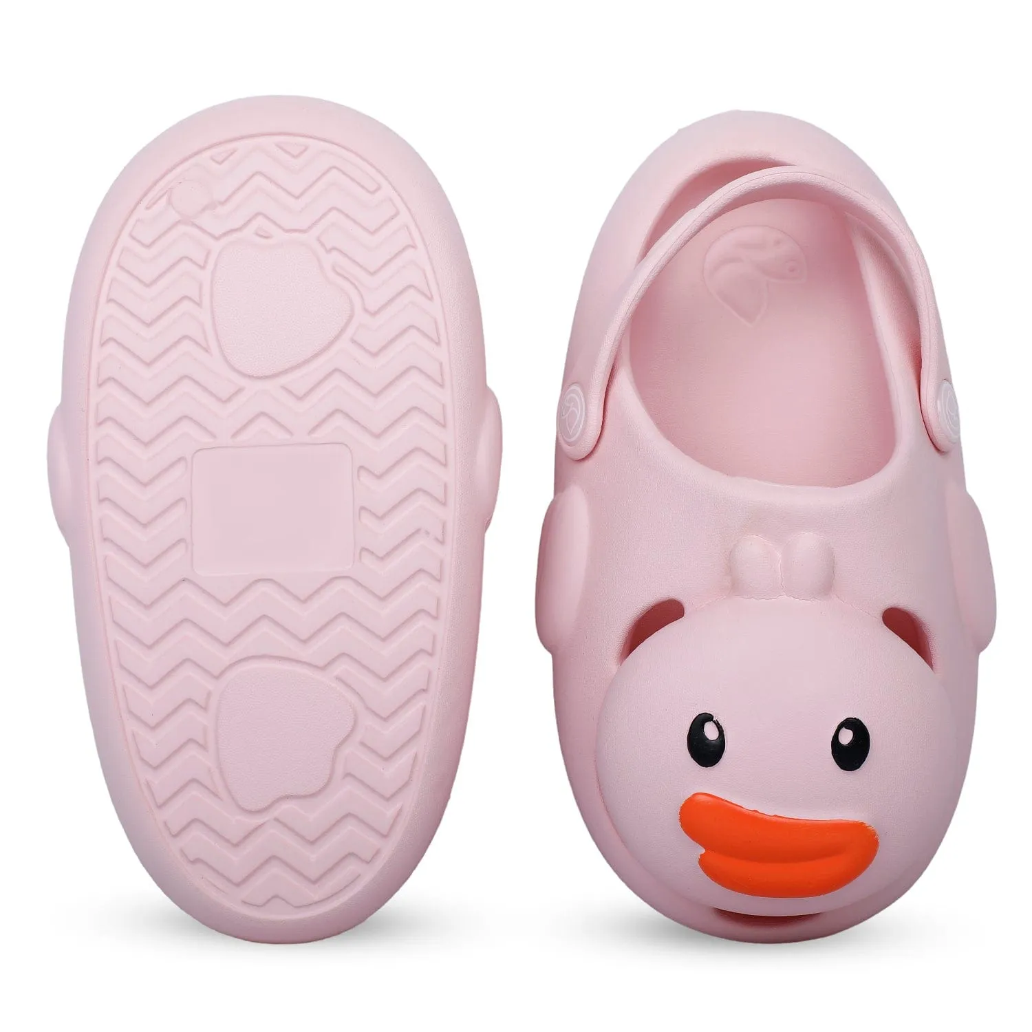 Baby Moo Swimming Duck Waterproof Anti-Skid Sling Back Clogs - Pink