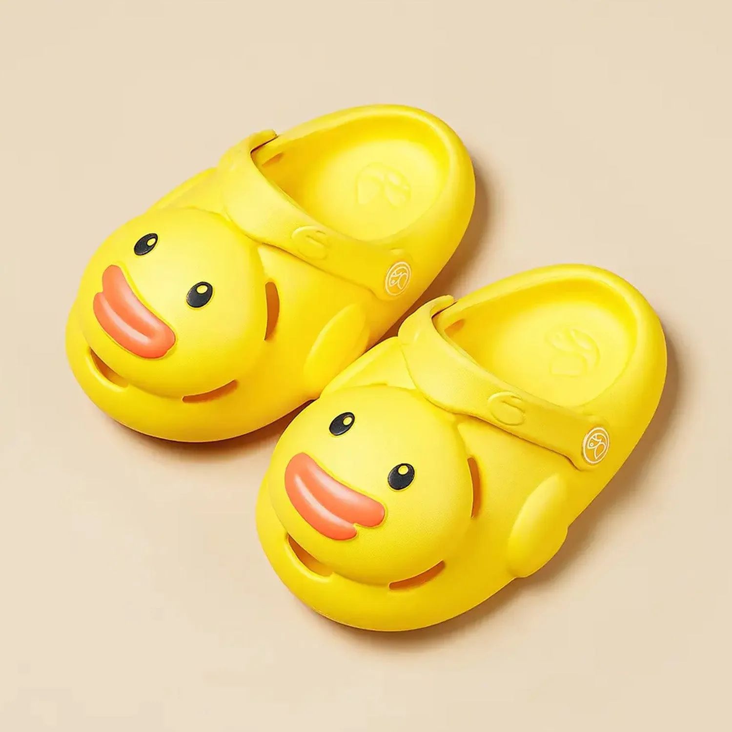 Baby Moo Swimming Duck Waterproof Anti-Skid Sling Back Clogs - Yellow