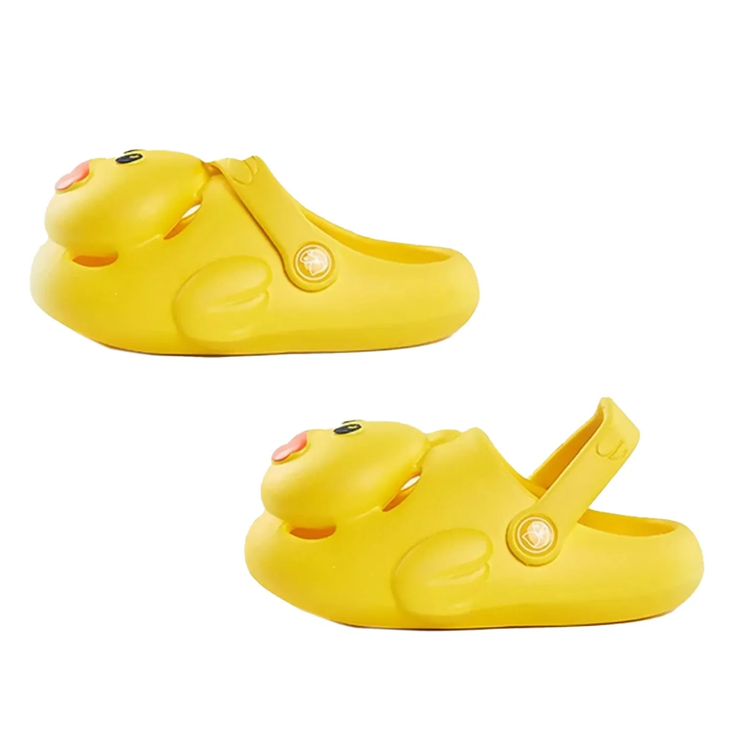 Baby Moo Swimming Duck Waterproof Anti-Skid Sling Back Clogs - Yellow