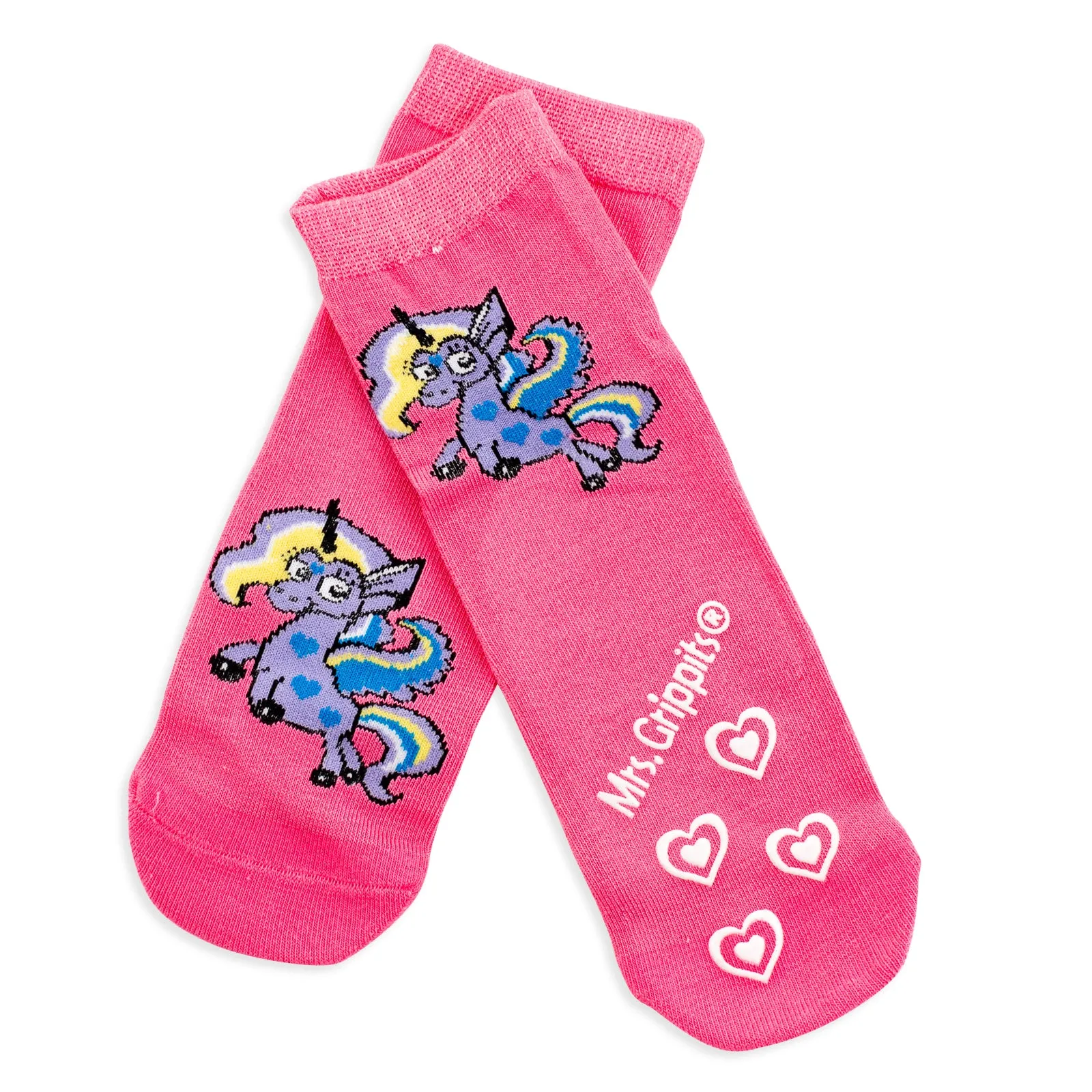 Baby/Kids Bamboo Socks with Grips - Pink Unicorn