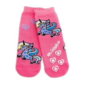 Baby/Kids Bamboo Socks with Grips - Pink Unicorn