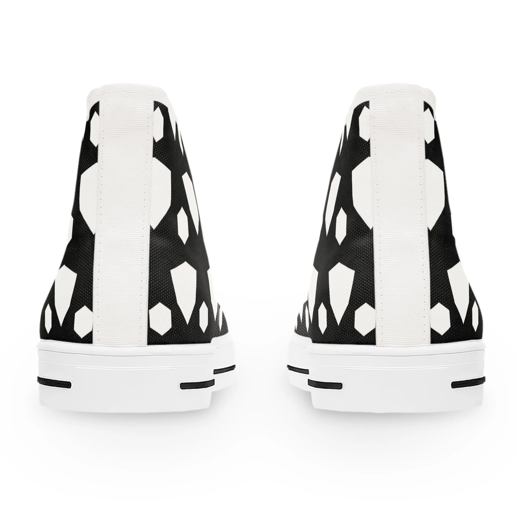 Black and White Shield Women's High Top Sneakers