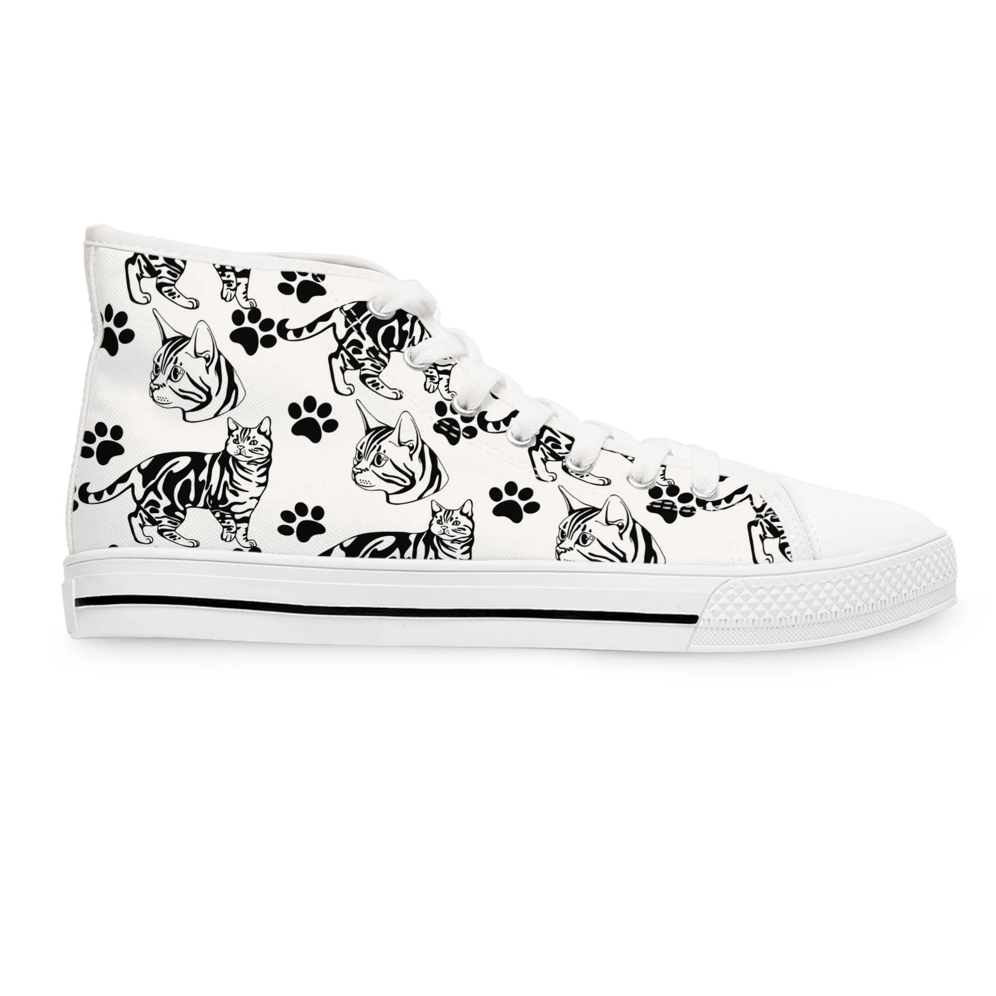 Black Cats Women's High Top Sneakers