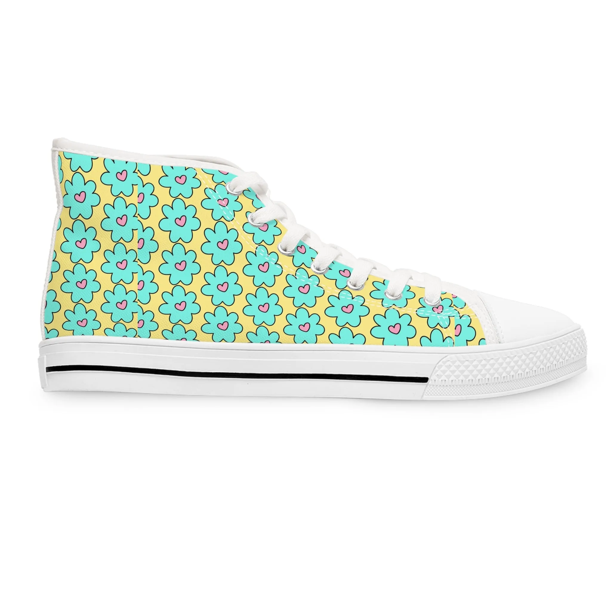 Blue Flowers Women's High Top Sneakers