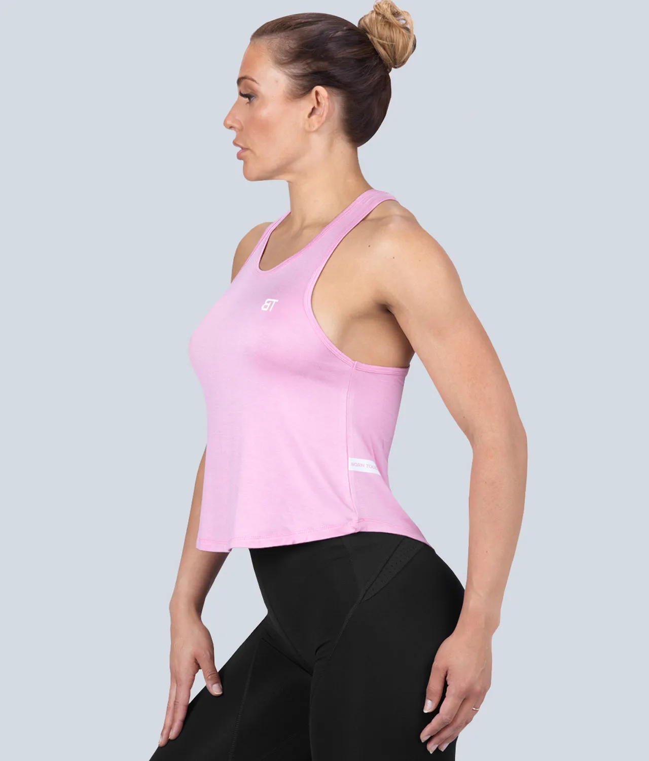 Born Tough Limitless Pink Sheer Running Tank Top for Women