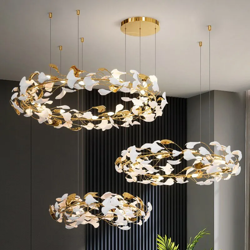 Ceramic Petals Modern Creative Design Chandelier For Living Room