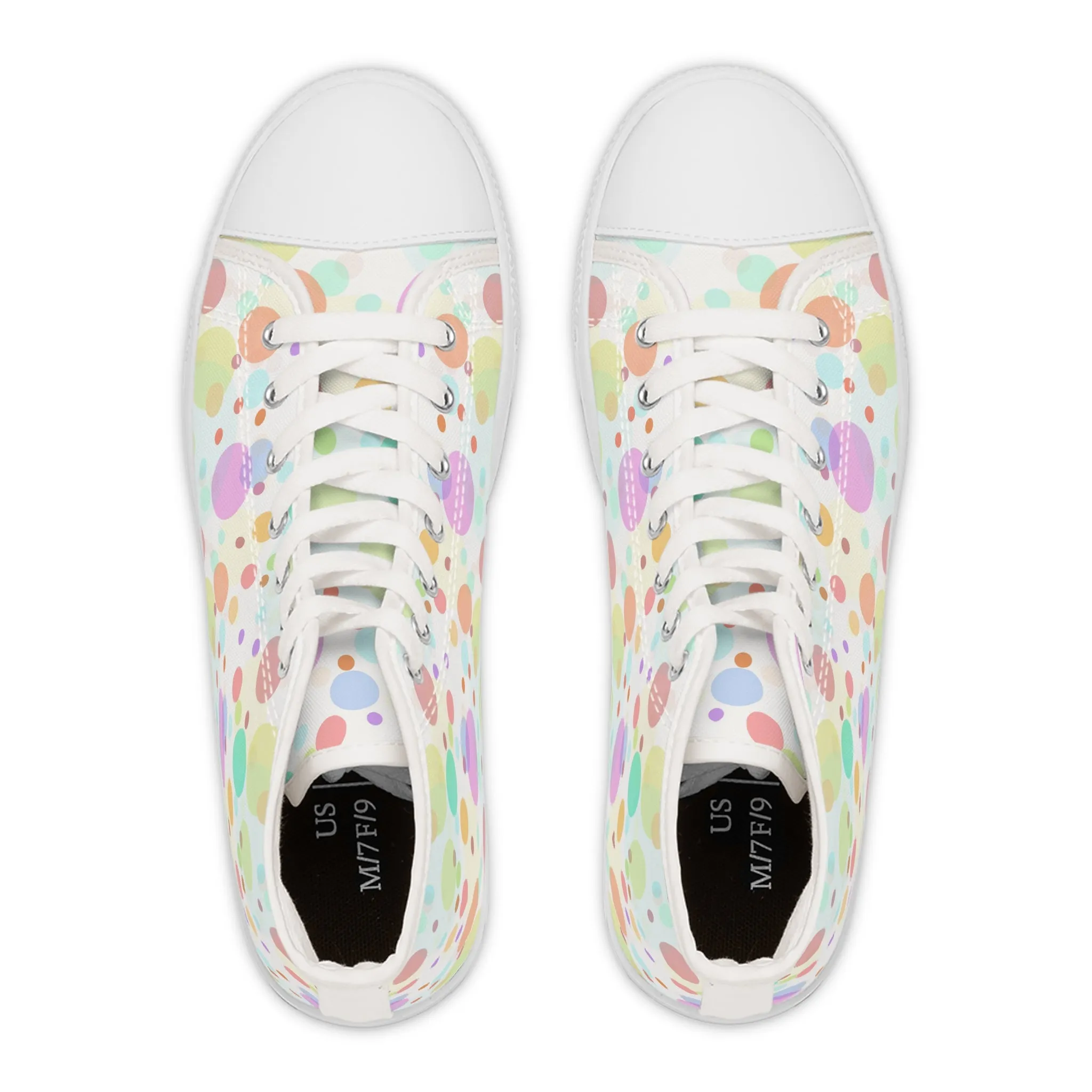 Colored Dots Women's High Top Sneakers