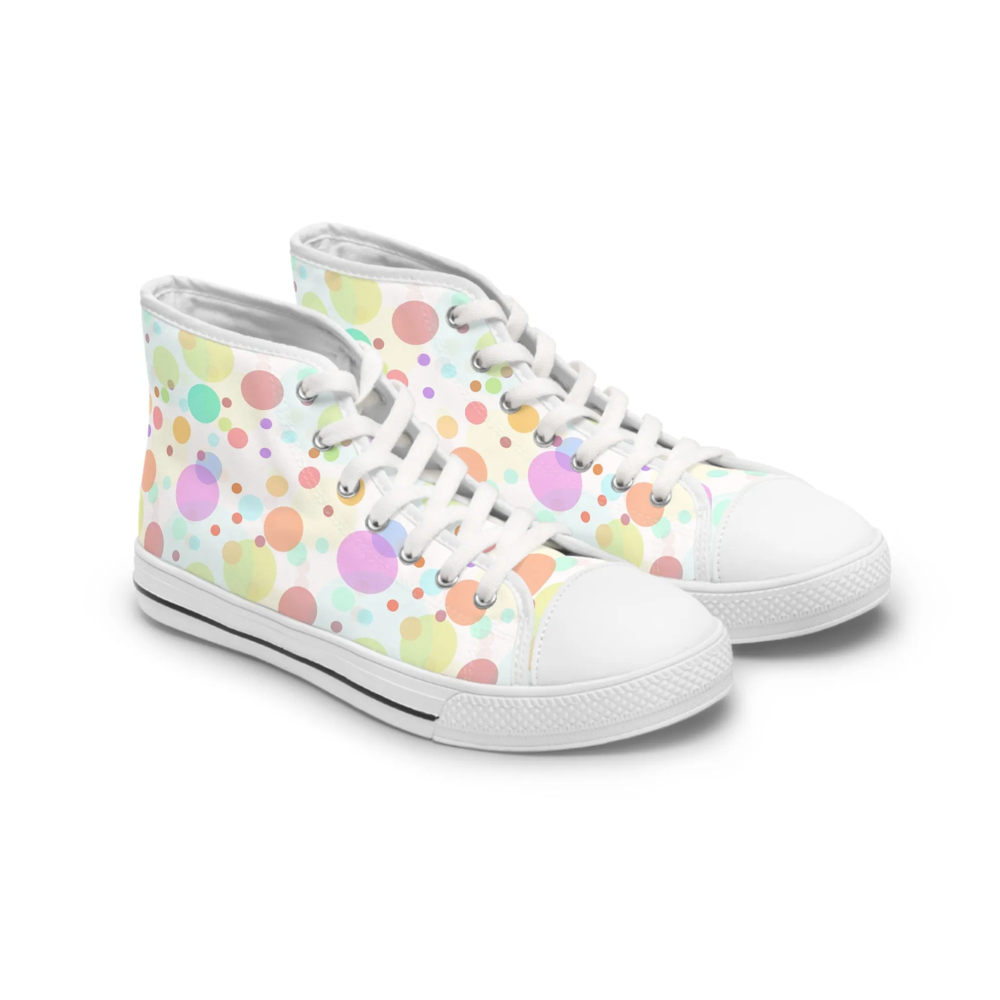 Colored Dots Women's High Top Sneakers