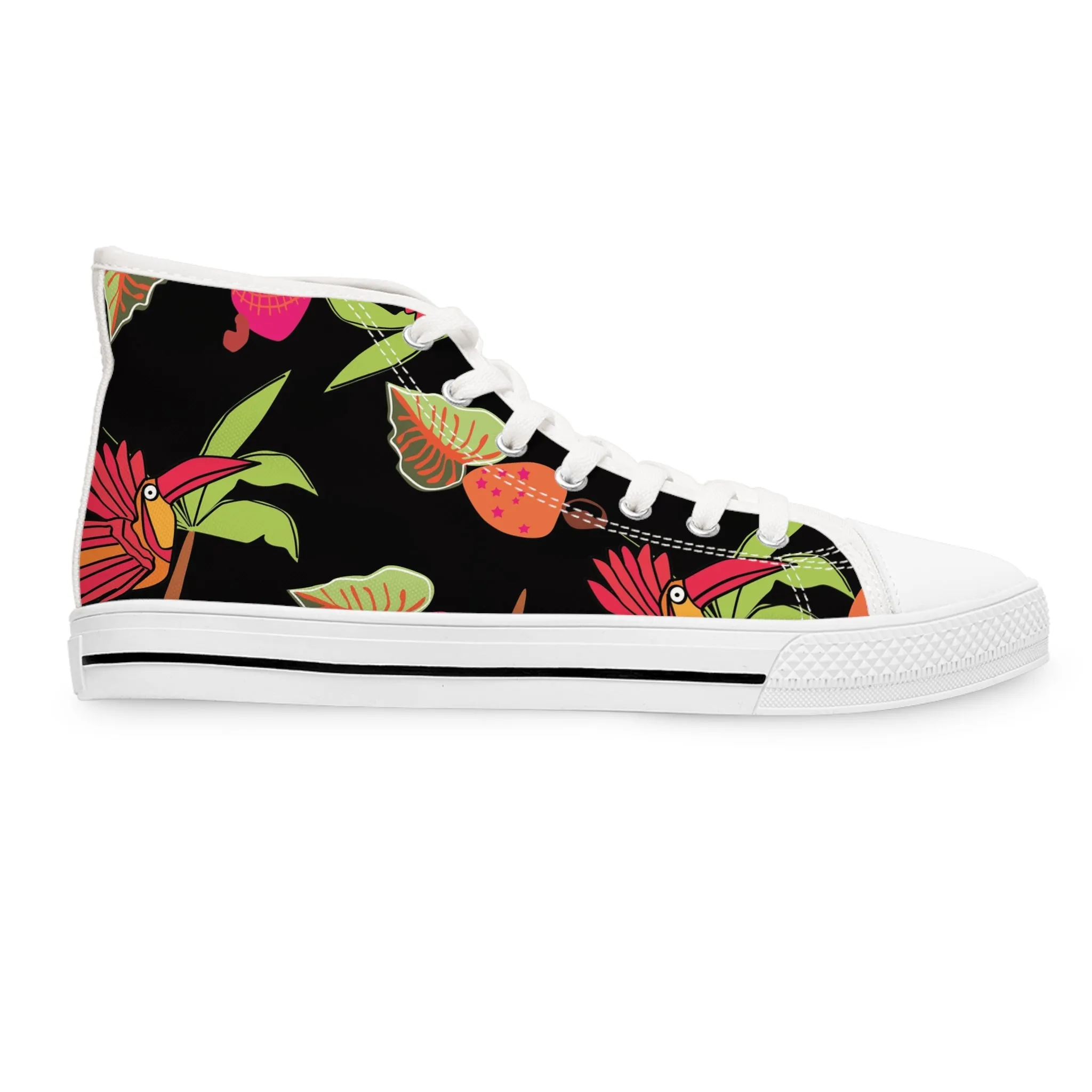 Colored Toucan Birds Women's High Top Sneakers