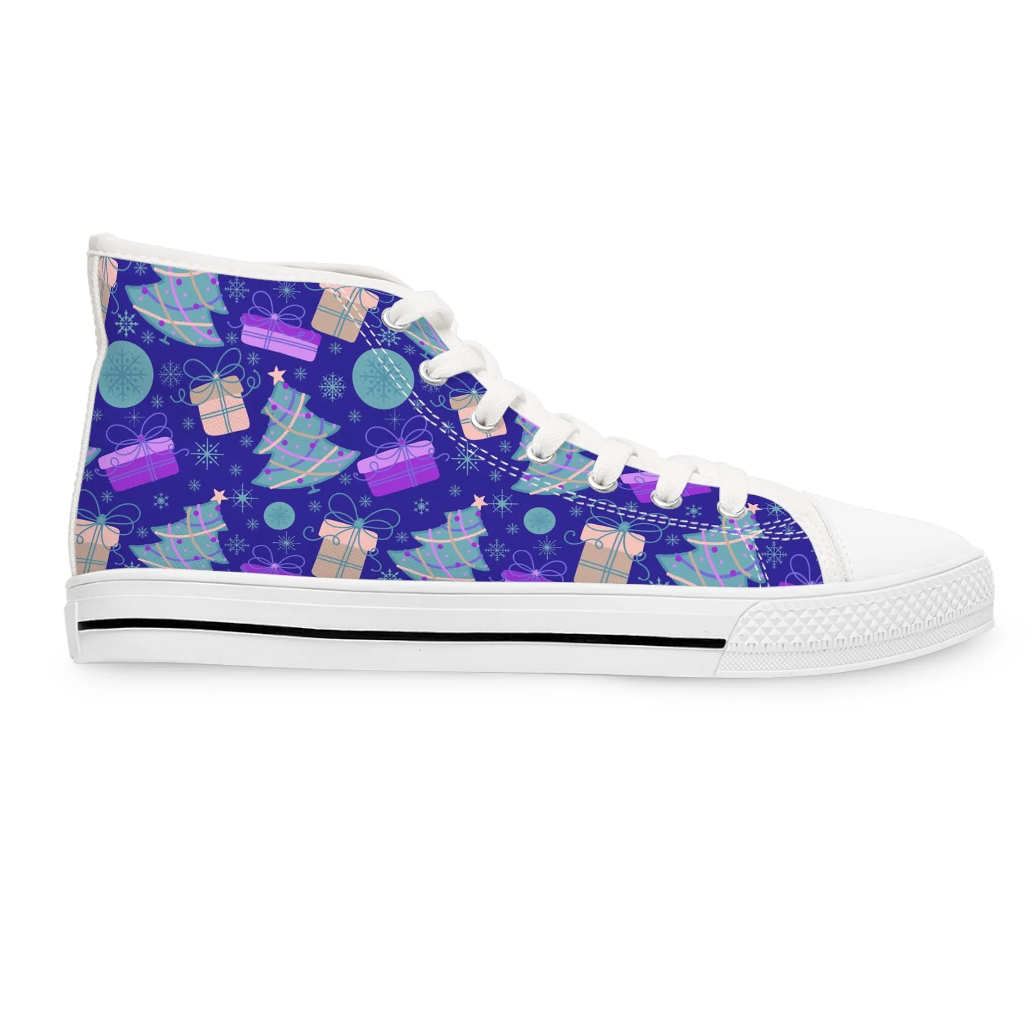 Colorful Christmas Tree Women's High Top Sneakers