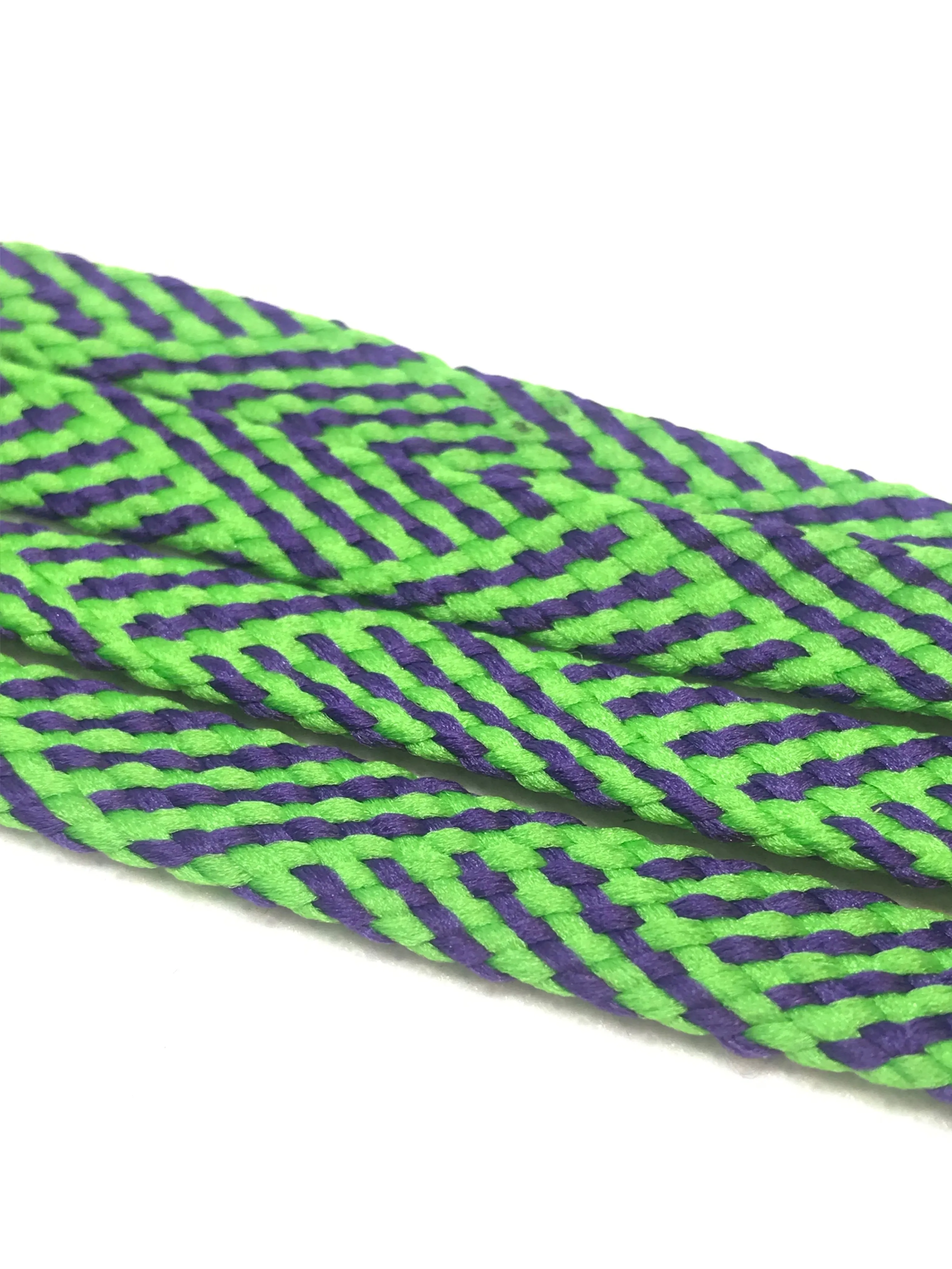 Flat Herringbone Shoelaces - Green and Navy Blue