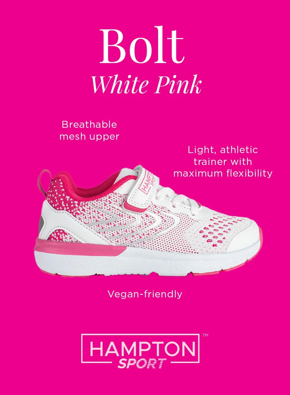 Hampton Sport Bolt Trainers in White/Pink