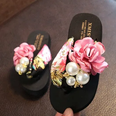 Kids Stylish Non-Slip Big Flower Flip Flops