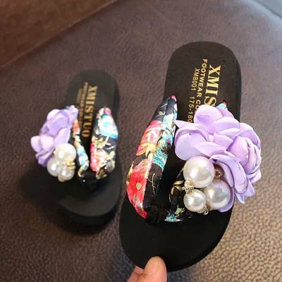 Kids Stylish Non-Slip Big Flower Flip Flops