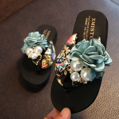 Kids Stylish Non-Slip Big Flower Flip Flops