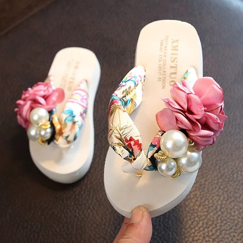 Kids Stylish Non-Slip Big Flower Flip Flops