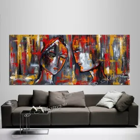 Large Modern Art Oil Painting on Canvas Modern Wall Art Figurative - Divine Love 2