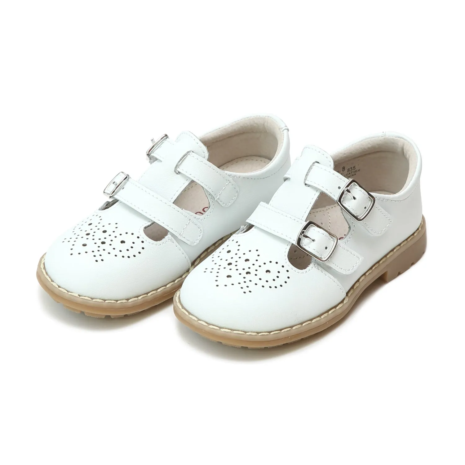 Mary Janes White English Double T-Strap | Beatrix