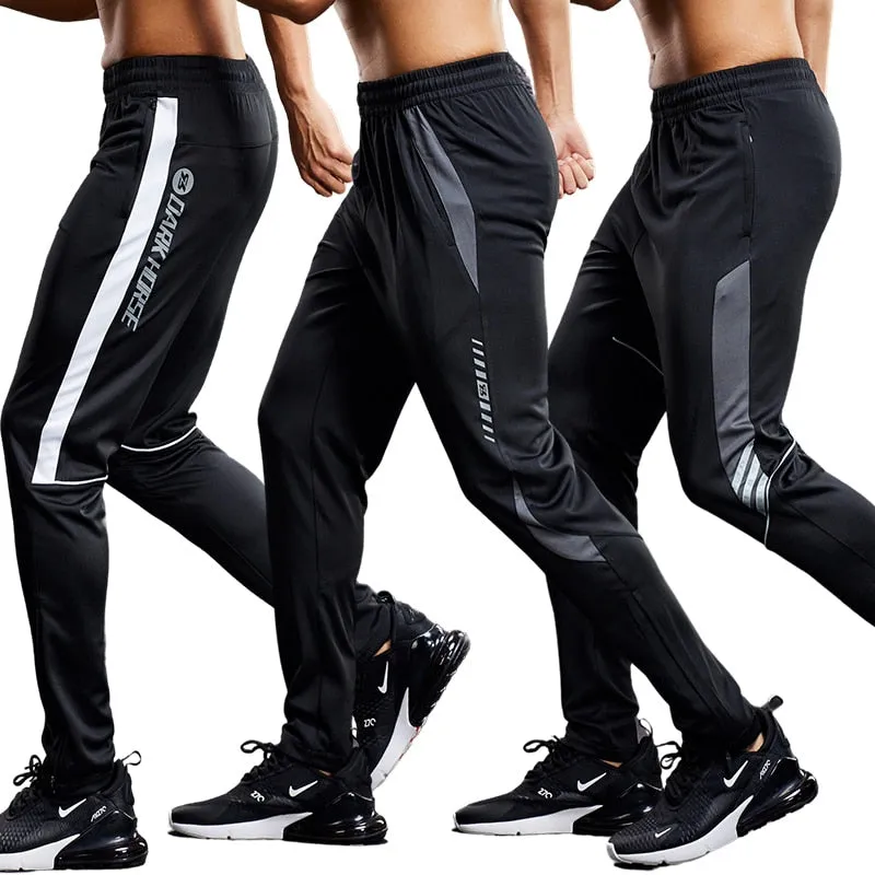 Men Running Sport Pants with Zipper Pockets Football Training Joggings Sweatpants Basketball Soccer Trousers Plus Size for Male