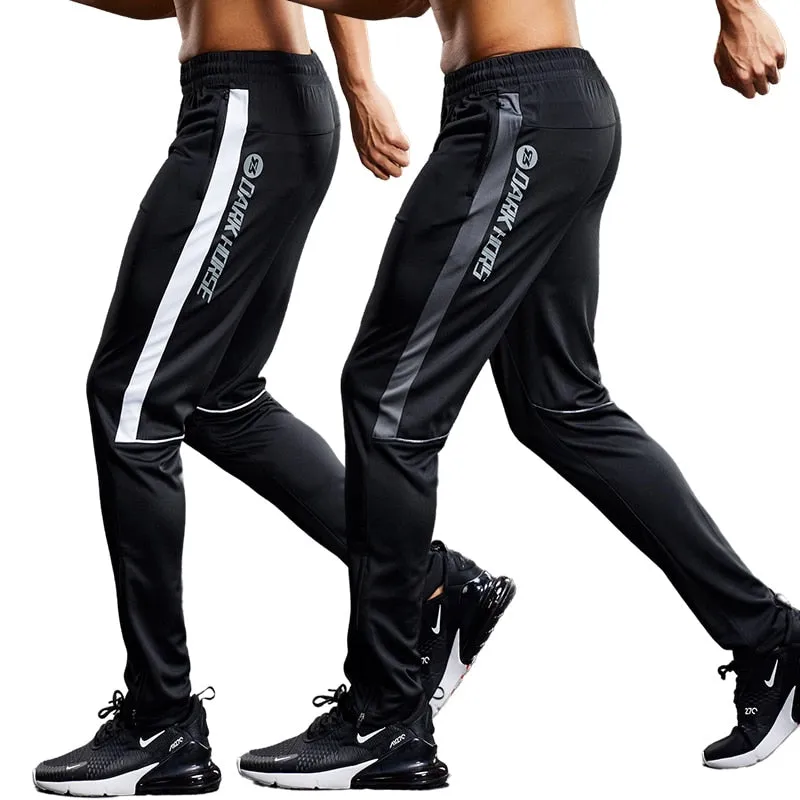 Men Running Sport Pants with Zipper Pockets Football Training Joggings Sweatpants Basketball Soccer Trousers Plus Size for Male