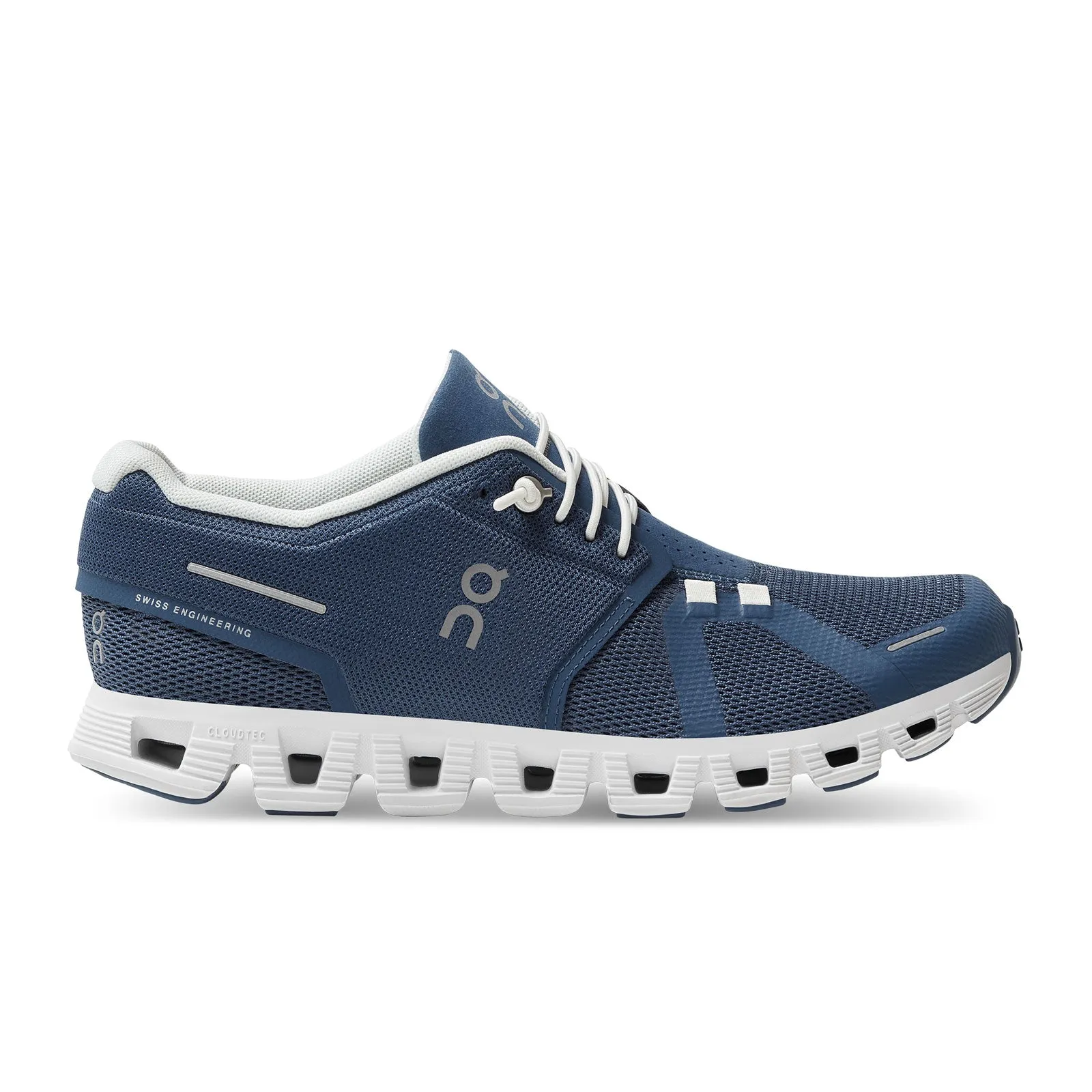 On Running Cloud 5 Running Shoe (Women) - Denim/White