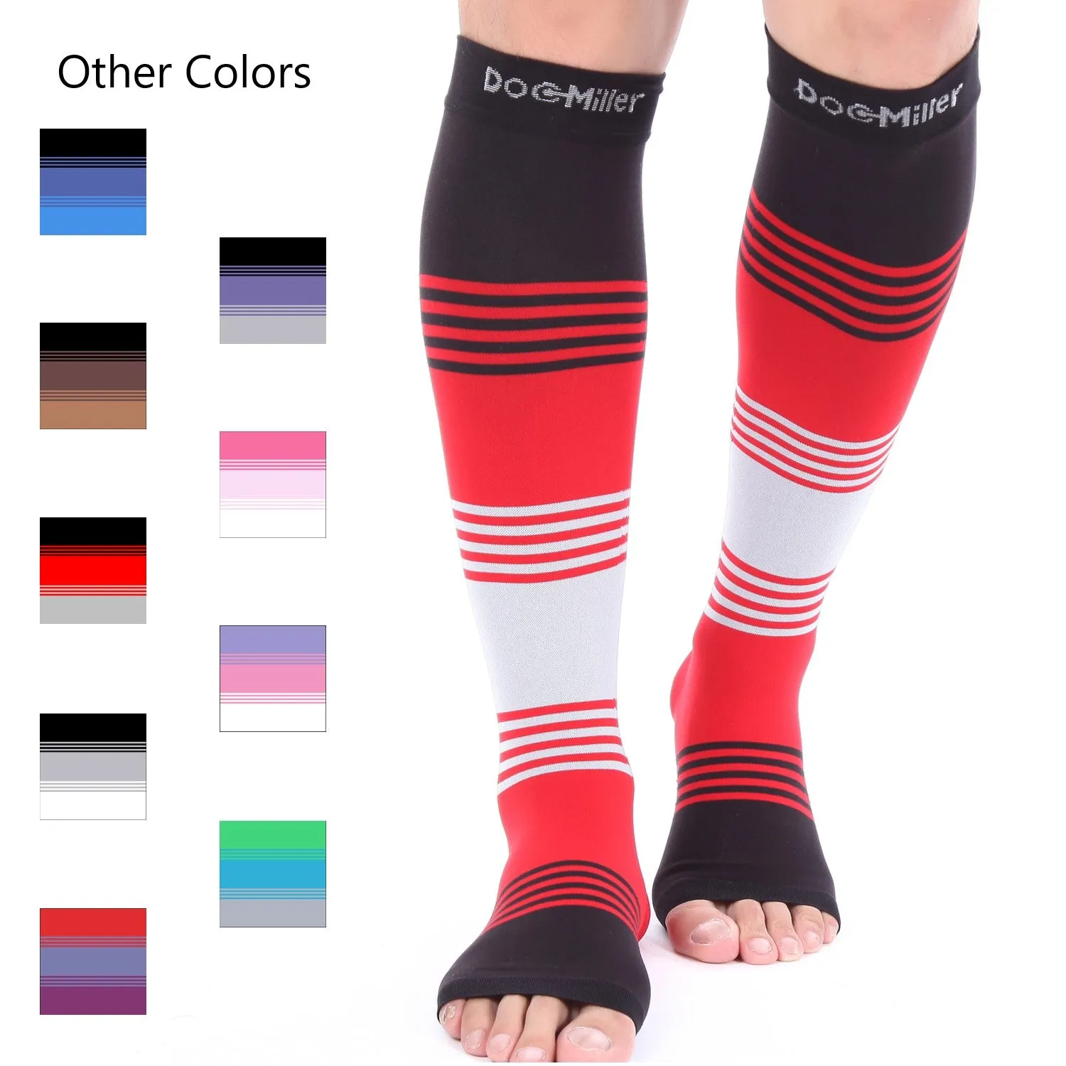 Open Toe Compression Socks 20-30 mmHg 3 Colors