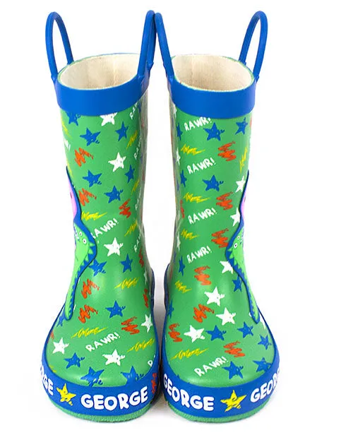 Peppa Pig George Pig And Dinosaur Boy's Wellies Green