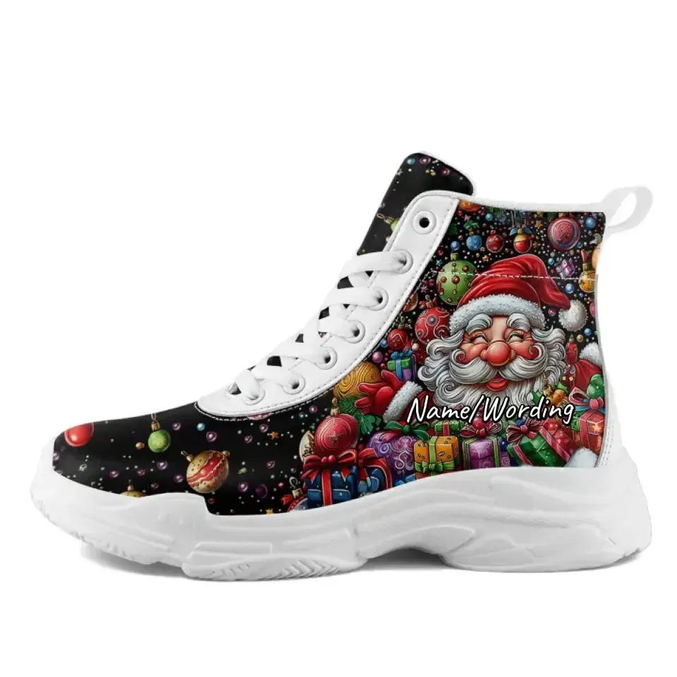 Personalized Santa Sneakers, Custom Chimney Santa Shoes, High Top Unisex  Shoes, Best Gift for Christmas