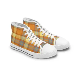 Plaid Scottish Pattern Women's High Top Sneakers