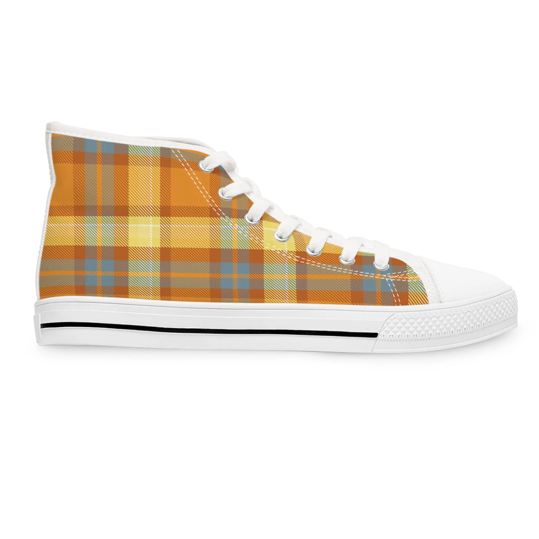 Plaid Scottish Pattern Women's High Top Sneakers