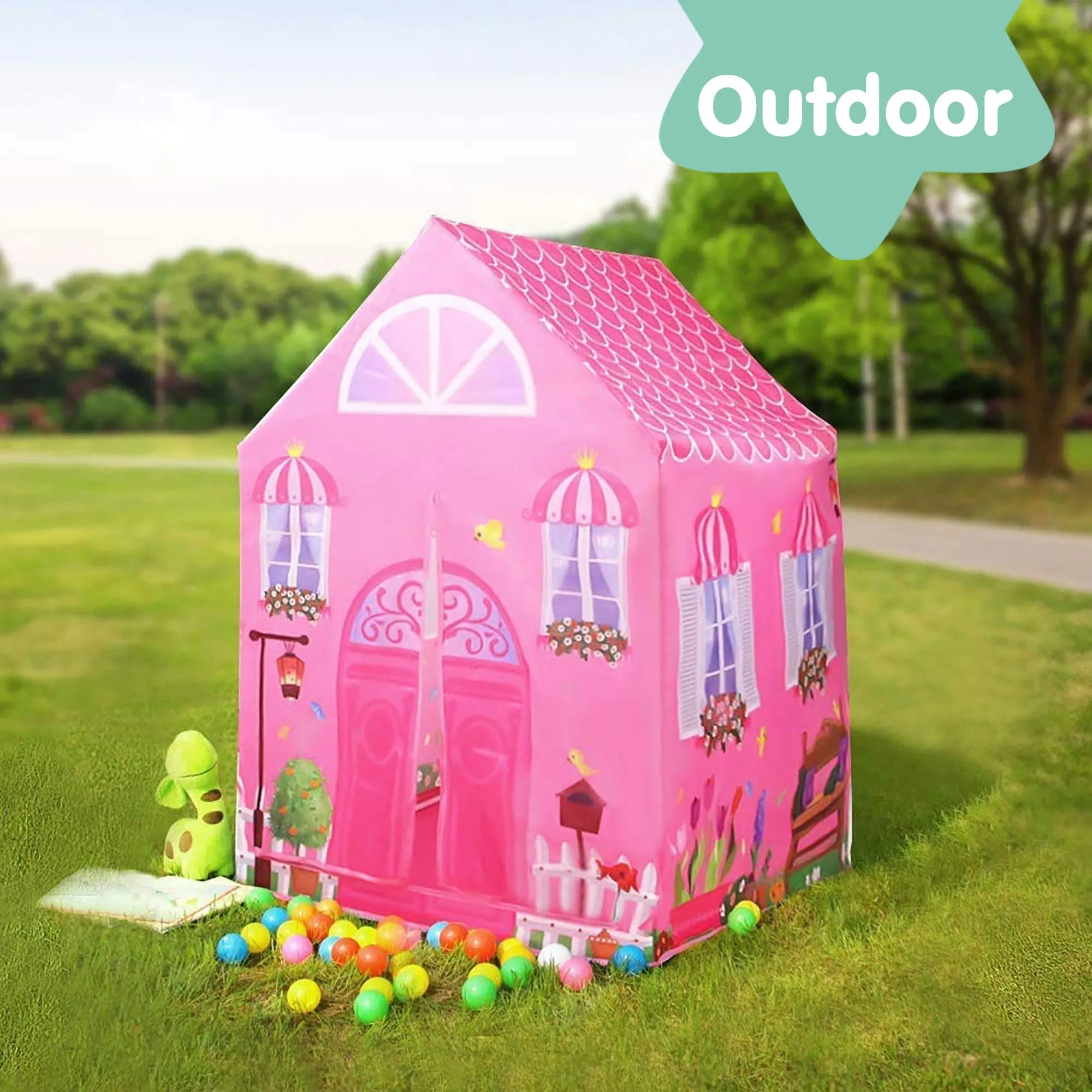 Playtime Foldable Tent House Princess Home - Pink