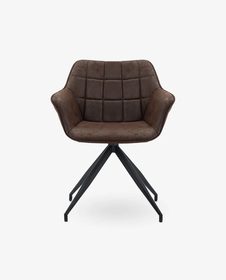 Portsmouth Tufted Armchair with Black Base