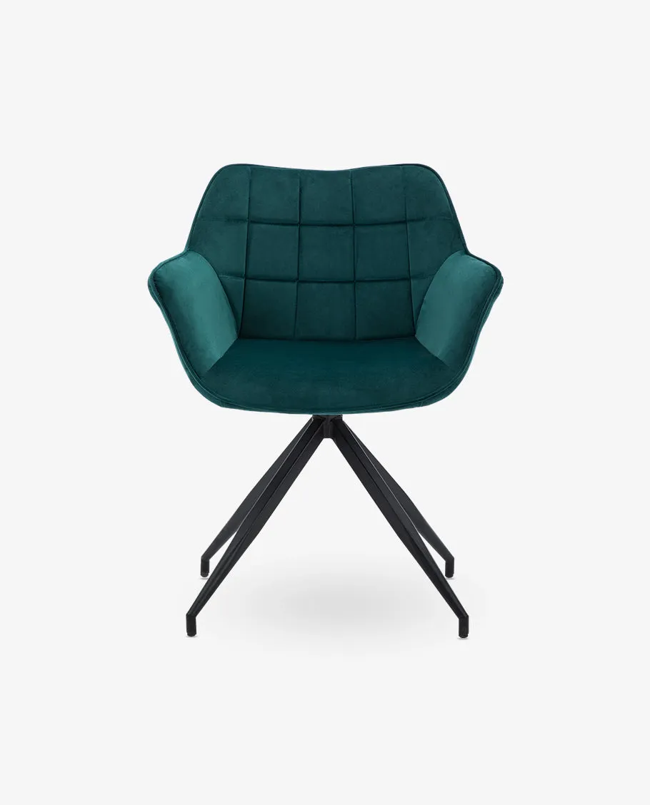 Portsmouth Tufted Armchair with Black Base