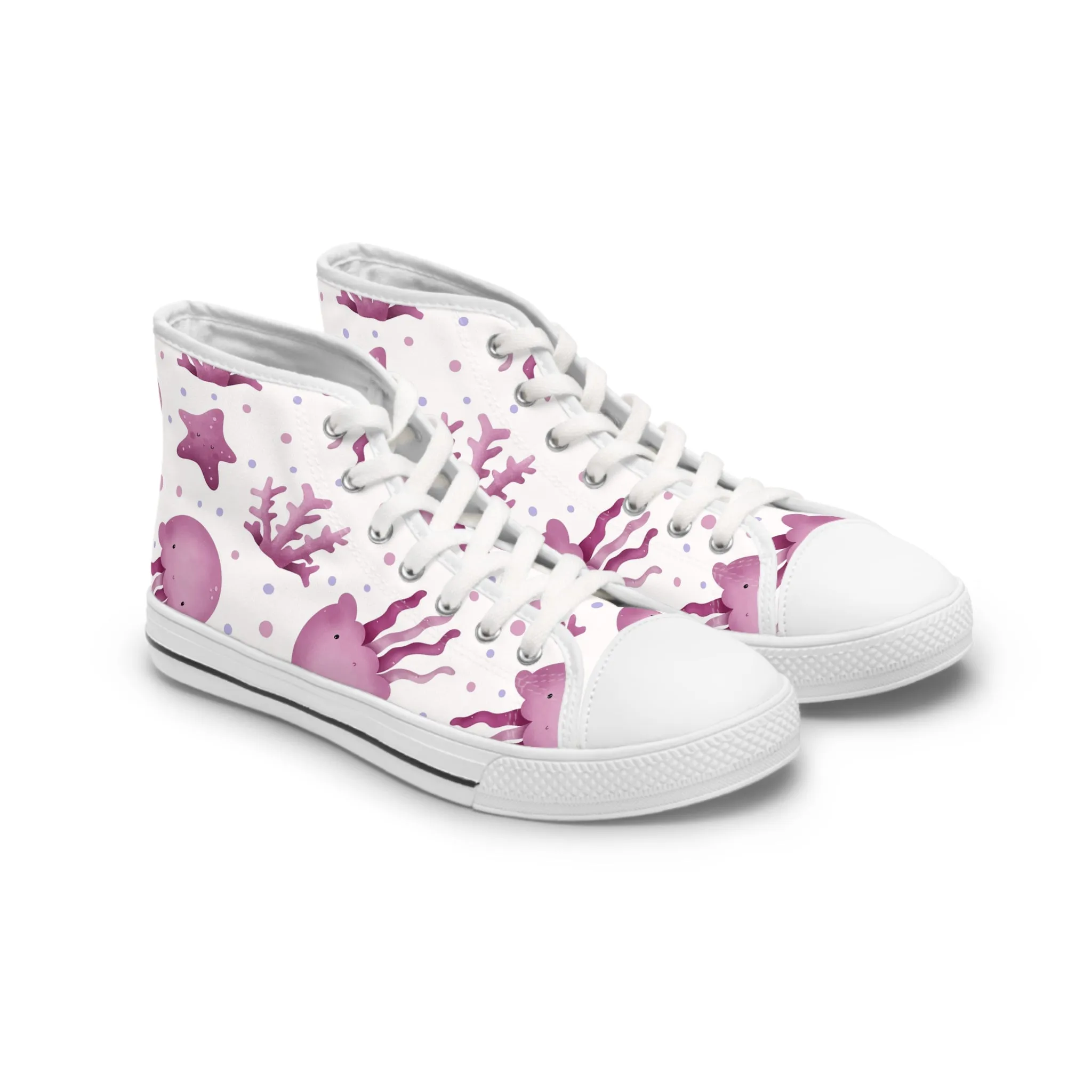 Purple Jellyfish Women's High Top Sneakers