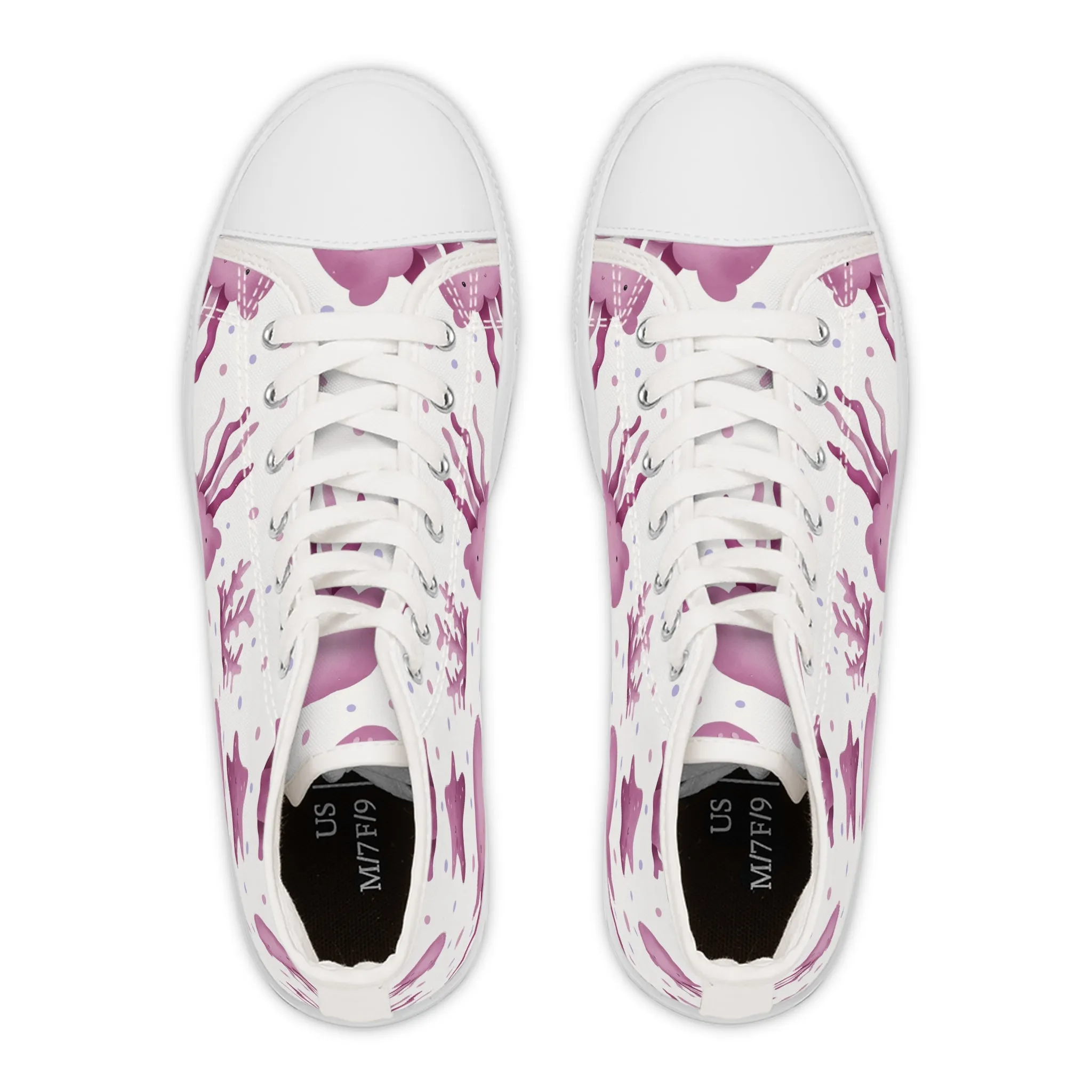 Purple Jellyfish Women's High Top Sneakers