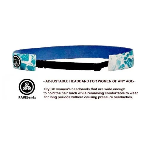 RAVEbandz Adjustable Headbands Watercolor -  (Turquoise)