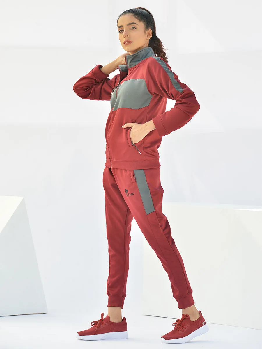 Reborn - Tracksuit - Rosewood Maroon / Lava Grey