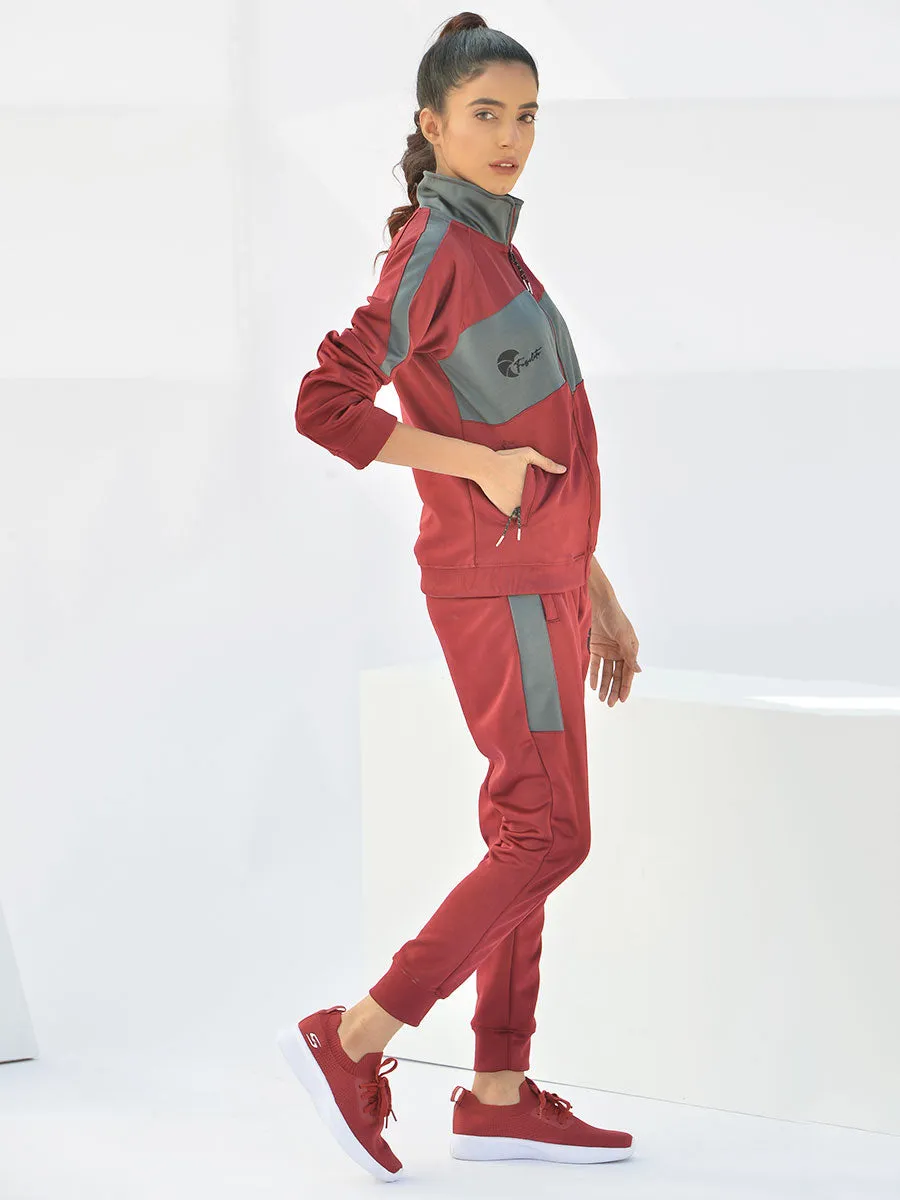 Reborn - Tracksuit - Rosewood Maroon / Lava Grey