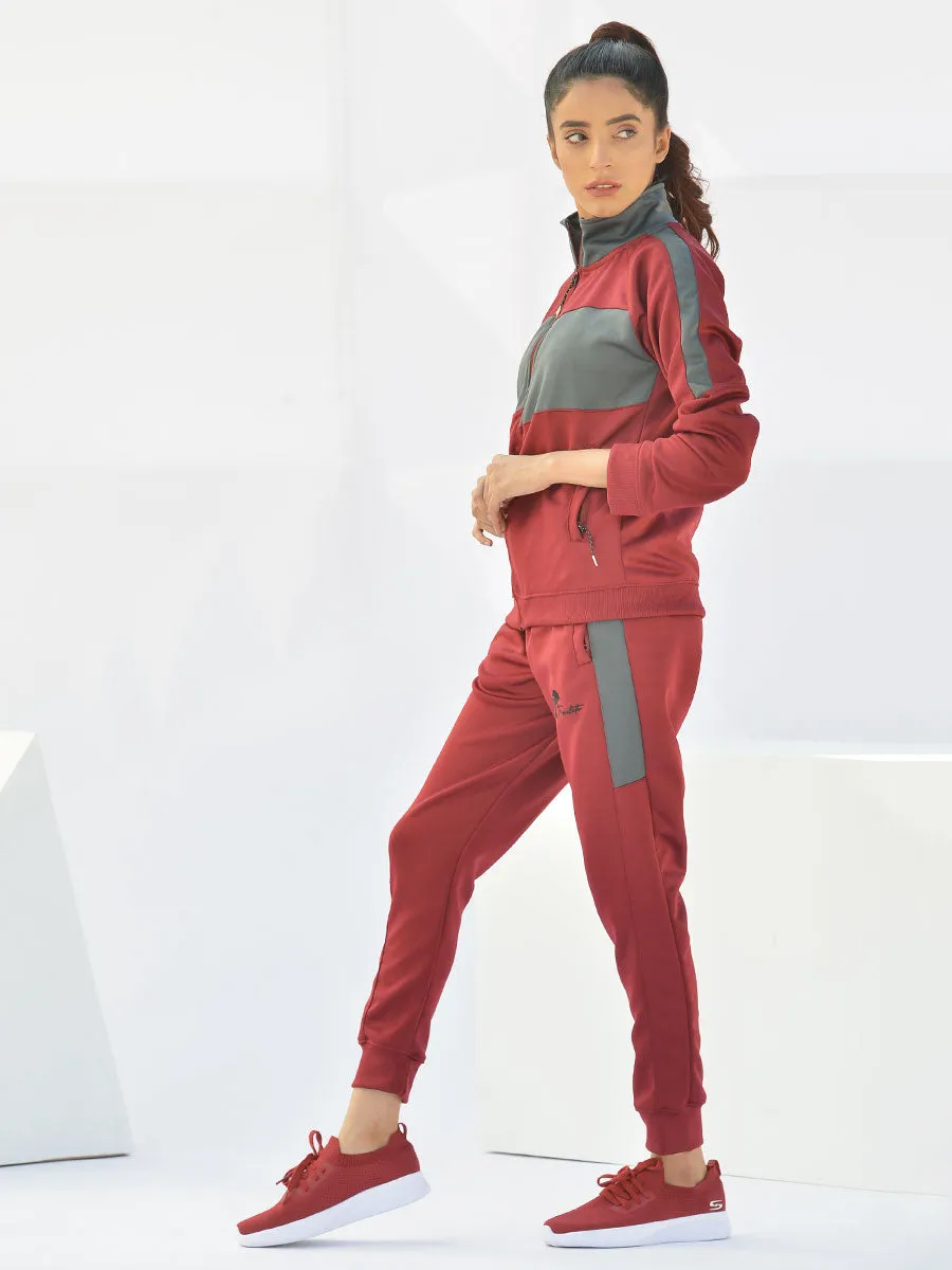 Reborn - Tracksuit - Rosewood Maroon / Lava Grey