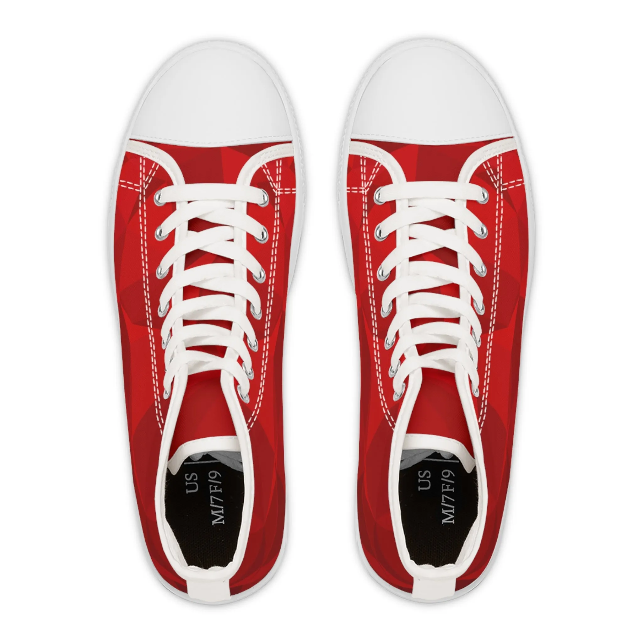 Red Mosiac Gem Women's High Top Sneakers