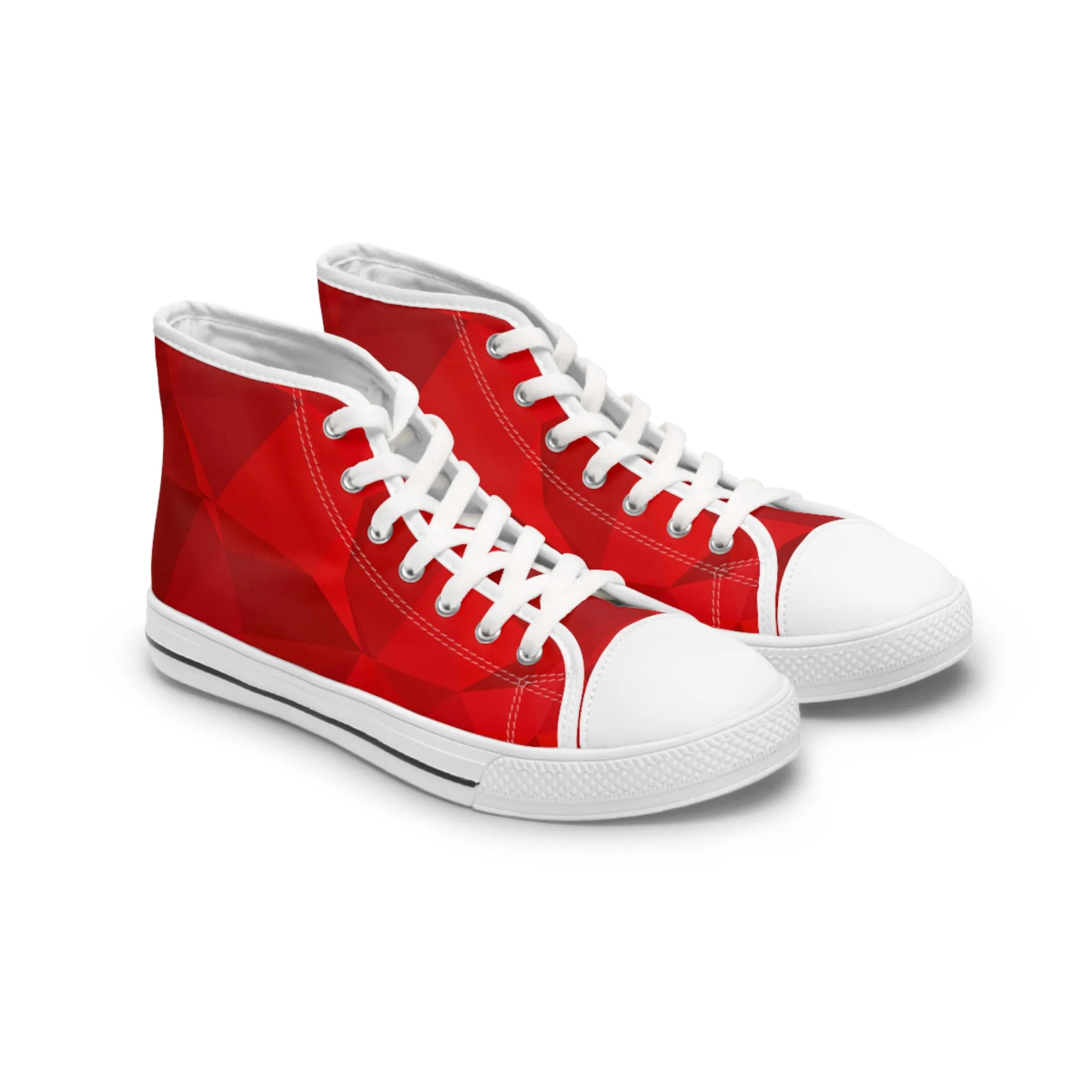 Red Mosiac Gem Women's High Top Sneakers