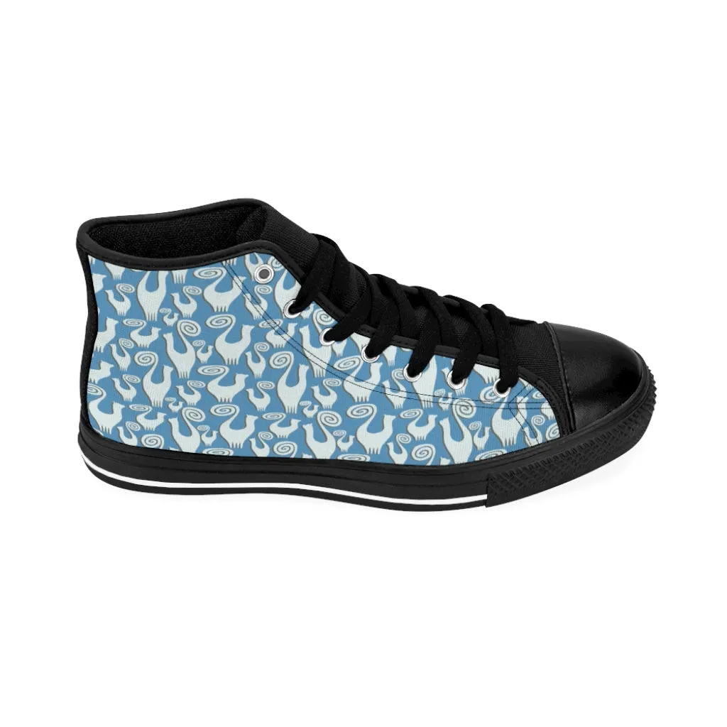 Slate Blue Women's High-top Sneakers