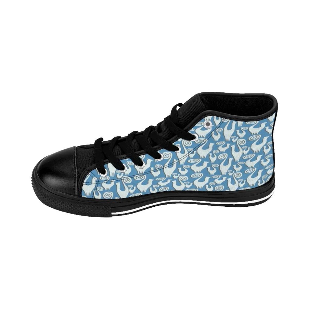 Slate Blue Women's High-top Sneakers